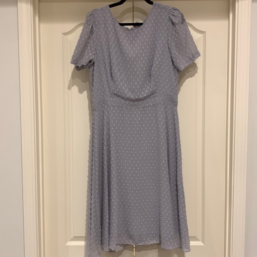 Anthropologie Grey clip dot dress size L